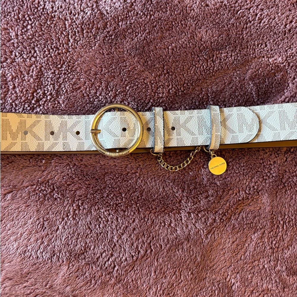 Michael Kors Cream and Gold Women's Belt